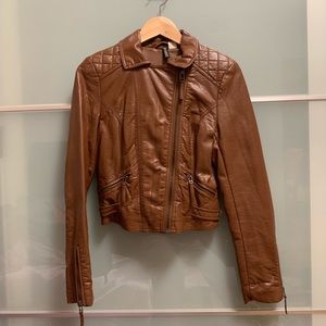 H&M Women's Faux Leather Moto Jacket